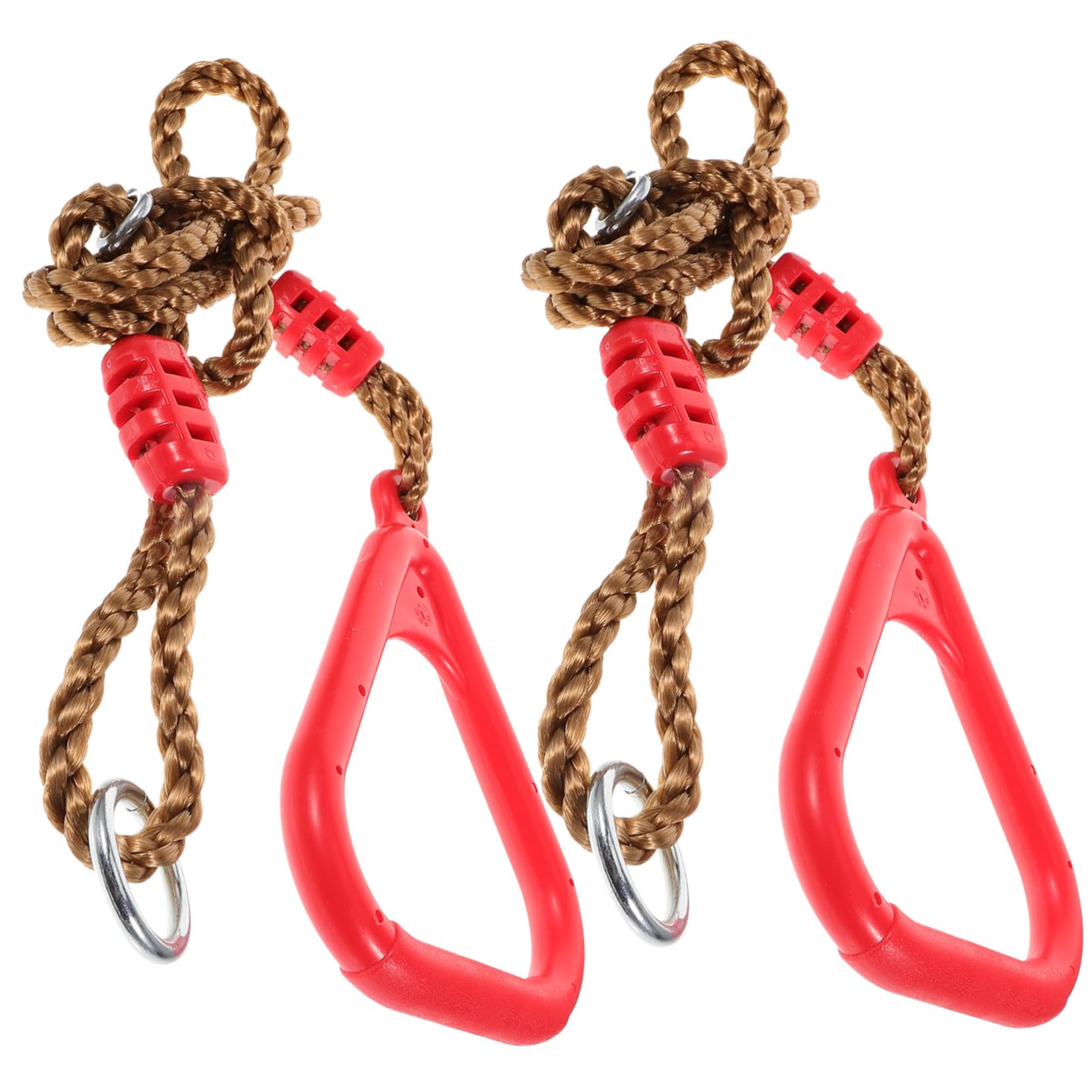 OSOLADY 1Pair Gymnastic Rings Plastic Exercise Rings for Full Body Workout Equipment for Home Gym Jungle Gym and Outdoor Playsets Red