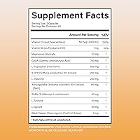 Vista 5 de Ashwagandha Suplementos con GABA Suplemento L-triptófano Cápsulas 5-HTP L-teanina - 120