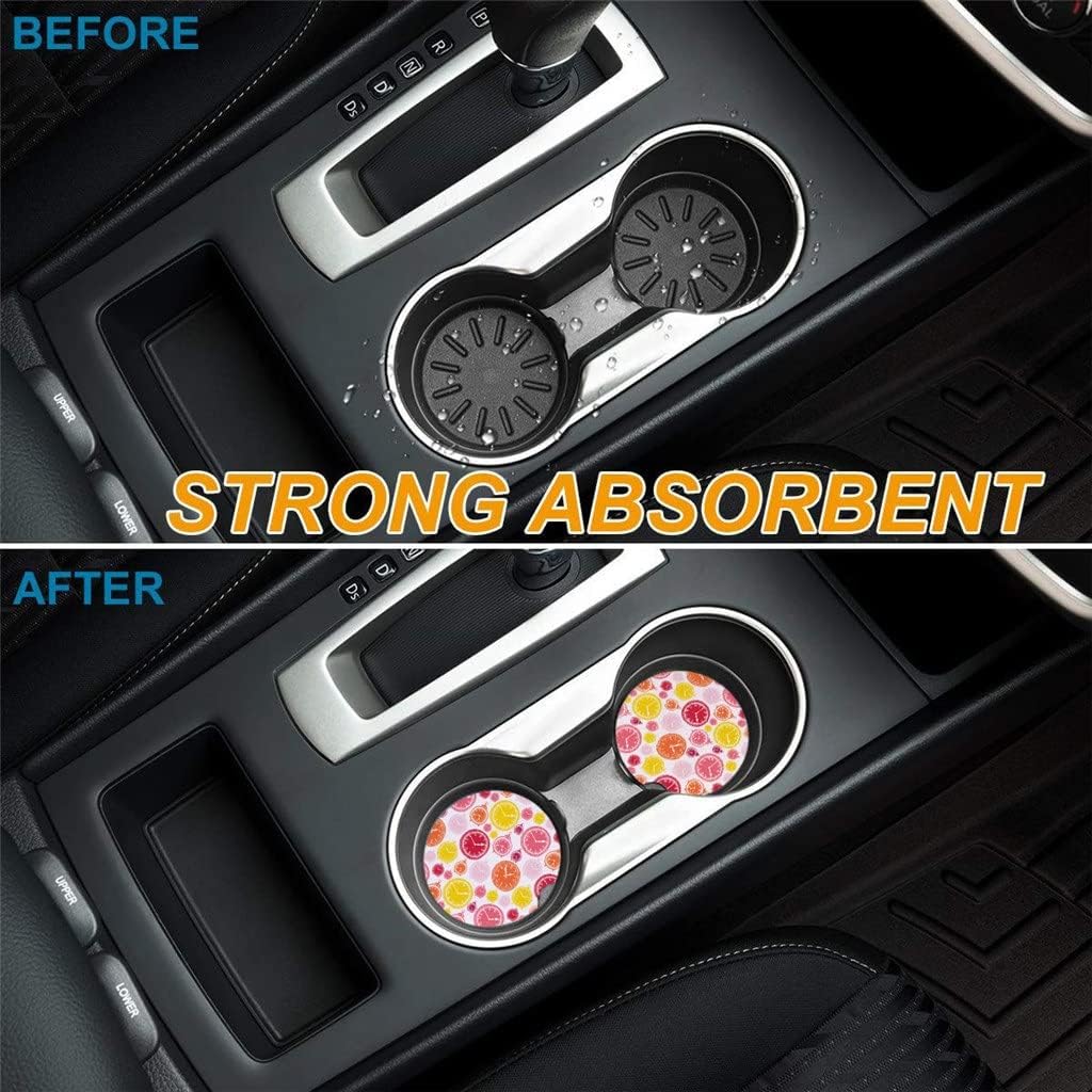 Clock Dial Color Car Coasters Ceramic Water Cup Mat for Bottle Holder Coaster Round Decoration Accessories