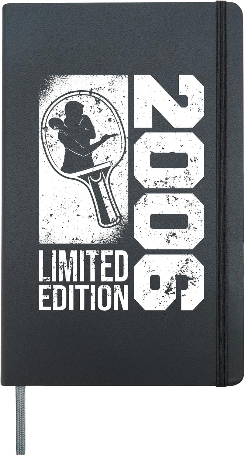 Table-Tennis Player Vintage born 2006 Birthday Ping-Pong Hardcover Journal, Black