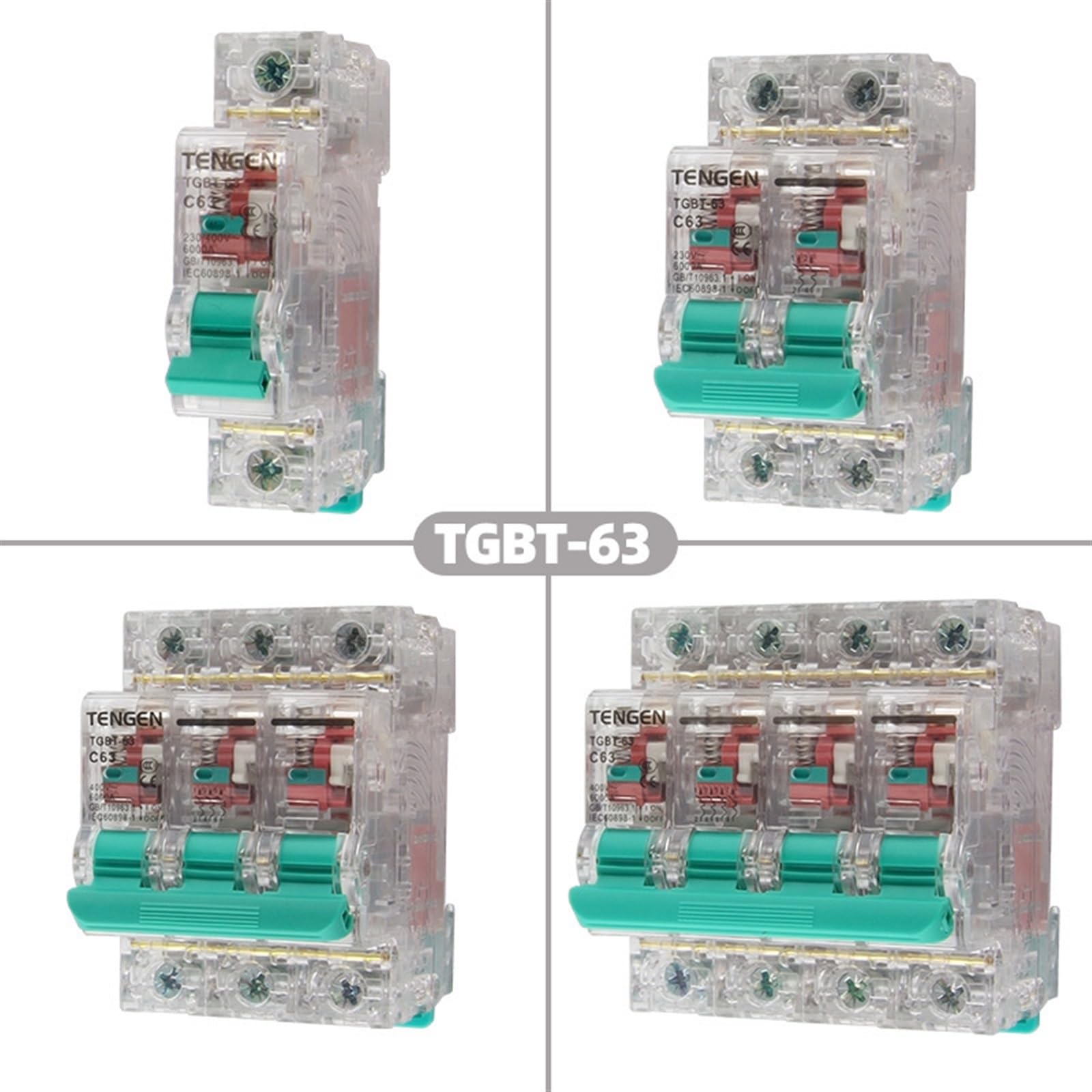 Przezroczysty mały wyłącznik, przezroczysty wyłącznik powietrza TGBT-63 AC 32A63A (TGBT-63 2P C16)