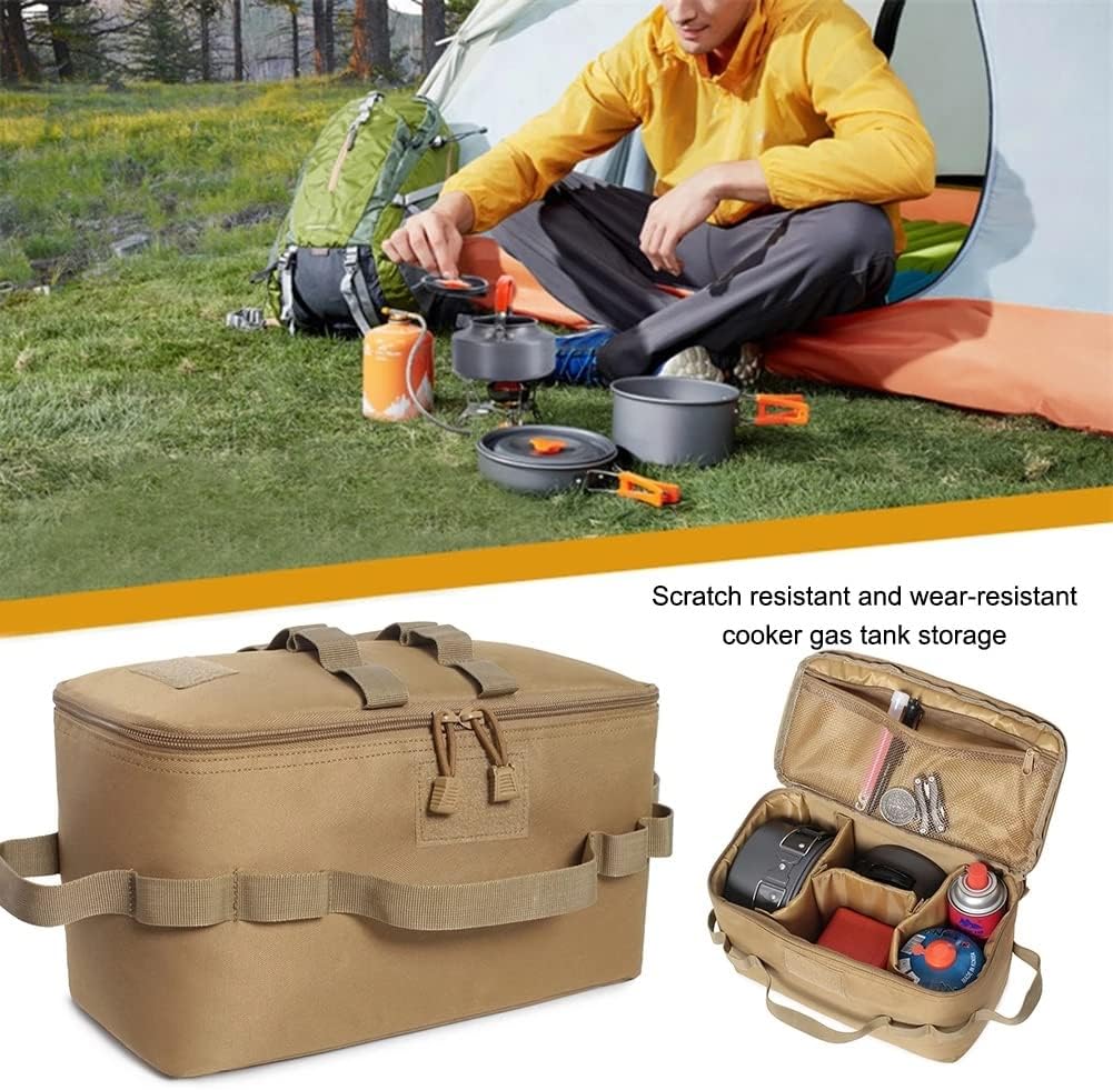 JSEIAJB Outdoor Camping Gas Tank Storage Bag Large Capacity Ground Nail Tool Bag Gas Canister Picnic Cookware Utensils Kit Organizer(E)