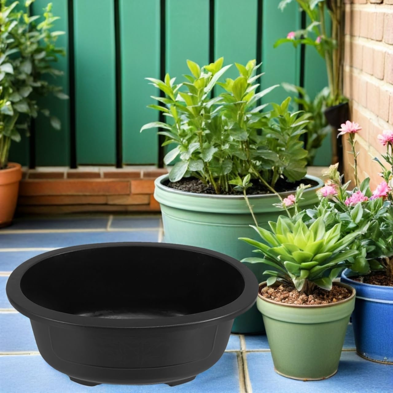 ERINGOGO 2-Pack Large Oval Plastic Flower Pots with Drainage Holes 19.68X15.35X6.29In Planters for Outdoor Plants Indoor Bonsai and Orchid Cultivation Garden Balcony Nursery Containers