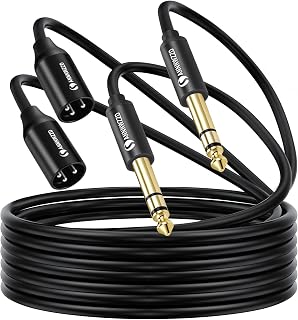 ANNNWZZD XLR to Jack, Jack to XLR Fidelity Sound Quality XLR to 1/4 Jack Cable for Studio Mixers and Loudspeakers 2M, 2 Pack