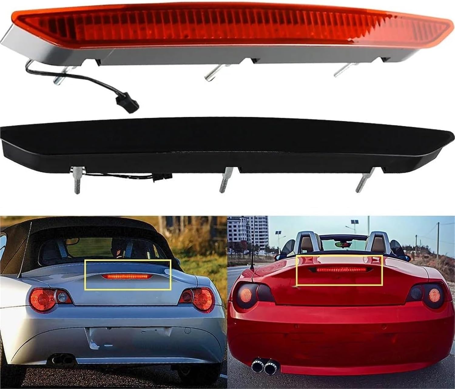 Third Brake Light 2PCS Red LED Car Rear Bumper Reflector Lights For Dodge For Challenger 2015-2022 Tail Brake Lights Rear Fog Lights 12V Rear Brake Lights image 3