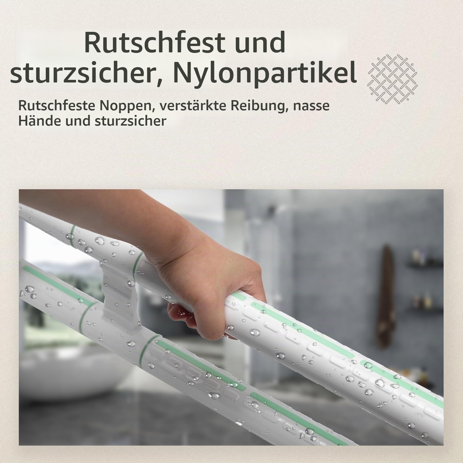Behinderten WC Haltegriff für Senioren mit Rutschfestem Griff,Aufstehhilfe Toilette,Haltegriff Dusche Klappbar,Edelstahl,mit Einer Tragfähigkeit von 250kg Weiß
