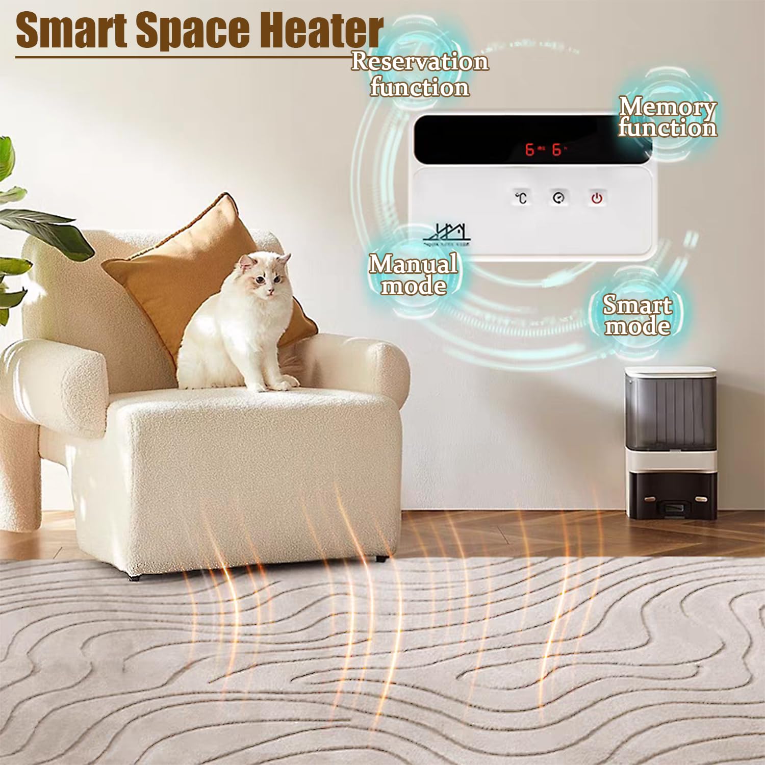 Tappeto riscaldato elettrico a temperatura regolabile, tappeto riscaldante in cristallo di carbonio, tappetino portatile antiscivolo per soggiorno, camera da letto e studio, 60 x 200 cm