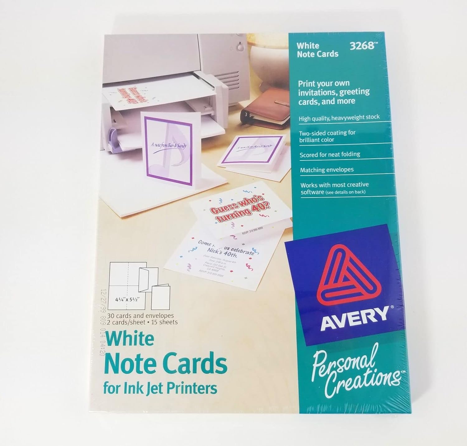 Avery 3268 Personal Creations Ink Jet White Note Cards