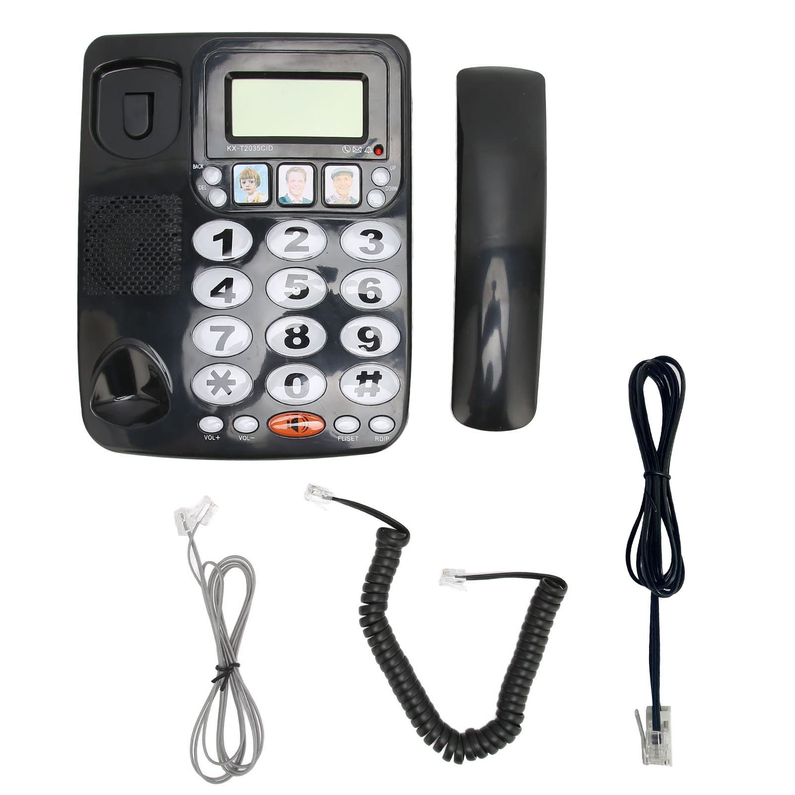 Schnurgebundenes Telefon, Festnetztelefon mit Großen Tasten für Senioren, One-Touch- für Sehbehinderte Kinder, Senioren, Dual-Port-Nebenstellentelefon für Home Hotel