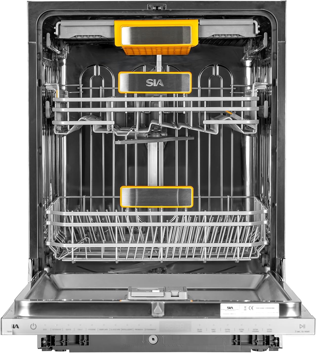 SIA SBID6116 Integrated Dishwasher, 60cm Wide, 16 Place Settings, 10 Wash Programmes, Interior Light, C Rated, 2 Years Parts and Labour Guarantee