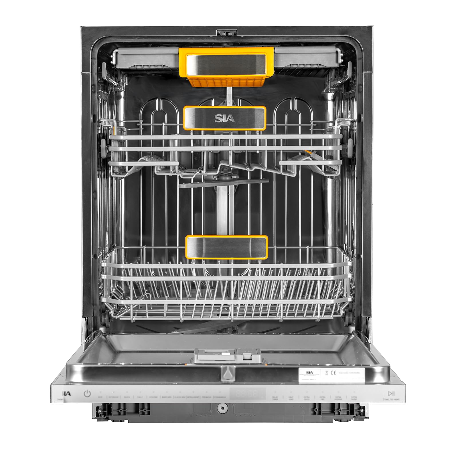 SIA SBID6116 Integrated Dishwasher, 60cm Wide, 16 Place Settings, 10 Wash Programmes, Interior Light, C Rated, 2 Years Parts and Labour Guarantee [Energy Class C]