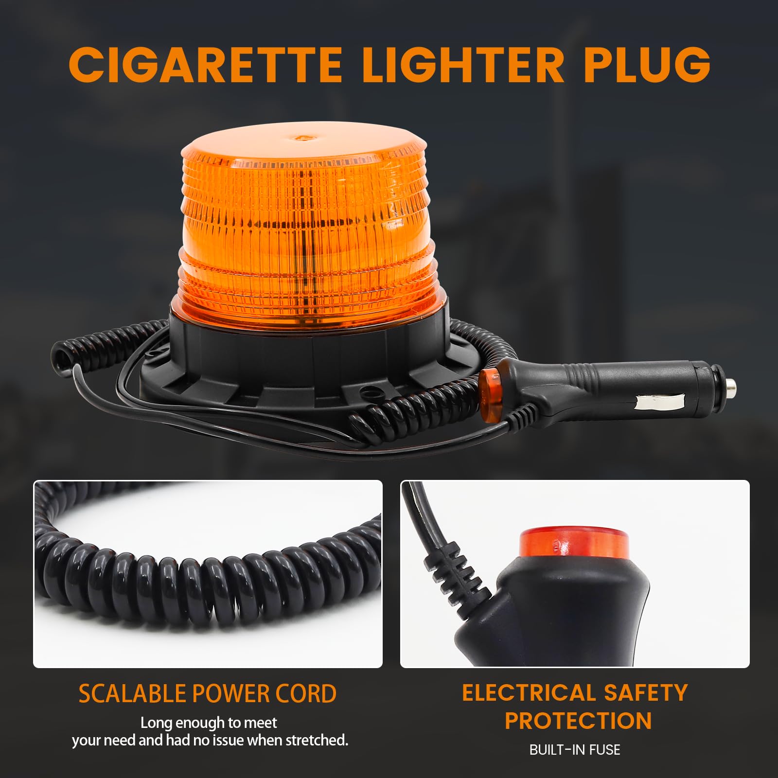 Gyrophare Orange LED,12V 24V Girophare LED Vehicule Magnétique d'Urgence Avertissement Strobe ON/OFF pour véhicule Tracteur de golf UTV Car Bus Emergency Warning Strobe (Jaune)