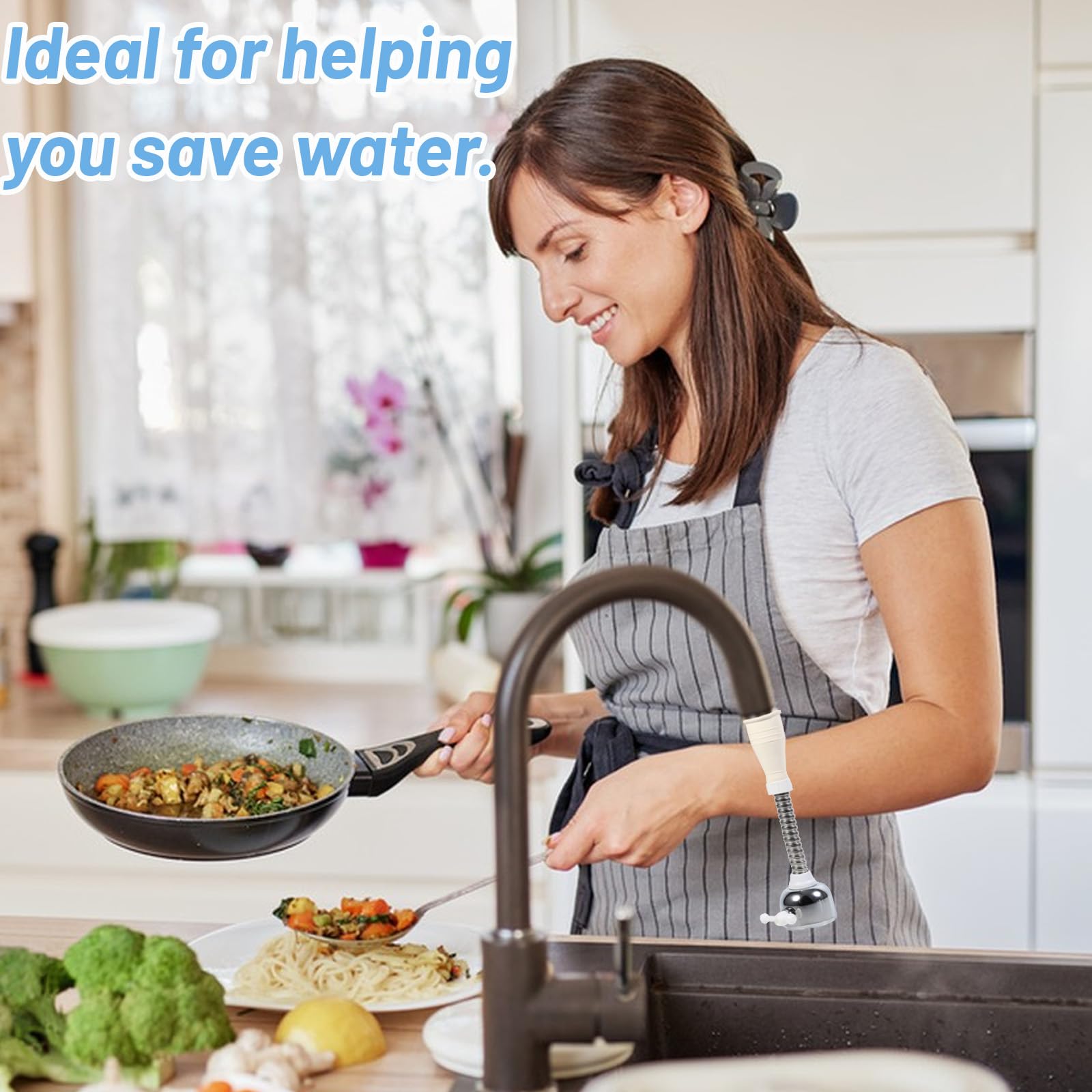 Kraanbeluchter, Kraan Beluchter 360° Draaibaar, Waterkraan Beluchter, Kraanbeluchter Dubbele Functie met 2 soorten waterstroming, voor keuken- Badkamer 22 Vrouwelijke Draad/24mm Mannelijke Draad