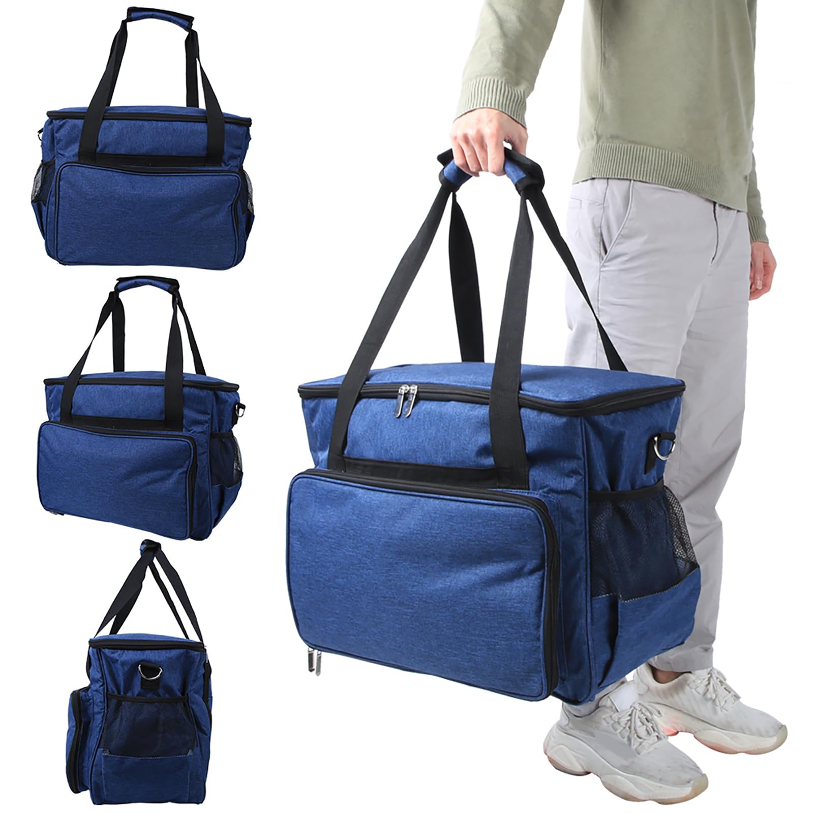 Worek do przechowywania rzeczy na drutach dla entuzjastów rękodzieła 600d Tkanina Oxford Szydełko Organizator na druty do przędzy Przechowywanie wełny Przyjazne w podróży (Blue)