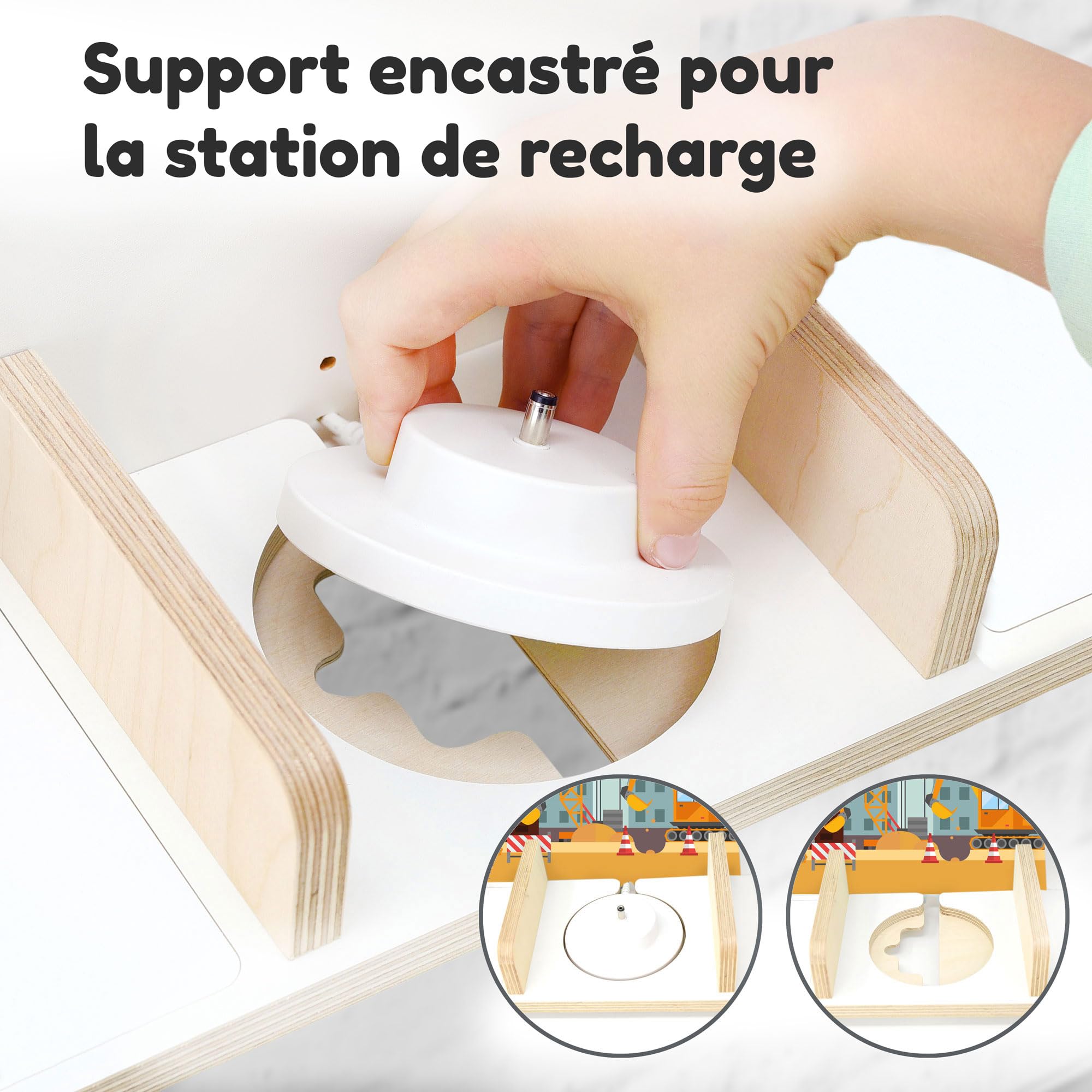 stadtecken Étagère en Bois | Support Mural Compatible avec Toniebox et env. 50 Tonies | Rangement Chambre d'enfant | À Poser ou à Suspendre (Chantier, Grand modèle)