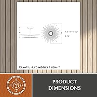 Vista 6 de VAXCEL Nikko - Lámpara de techo semiempotrada moderna de 16 pulgadas de ancho, color negro de mediados de siglo