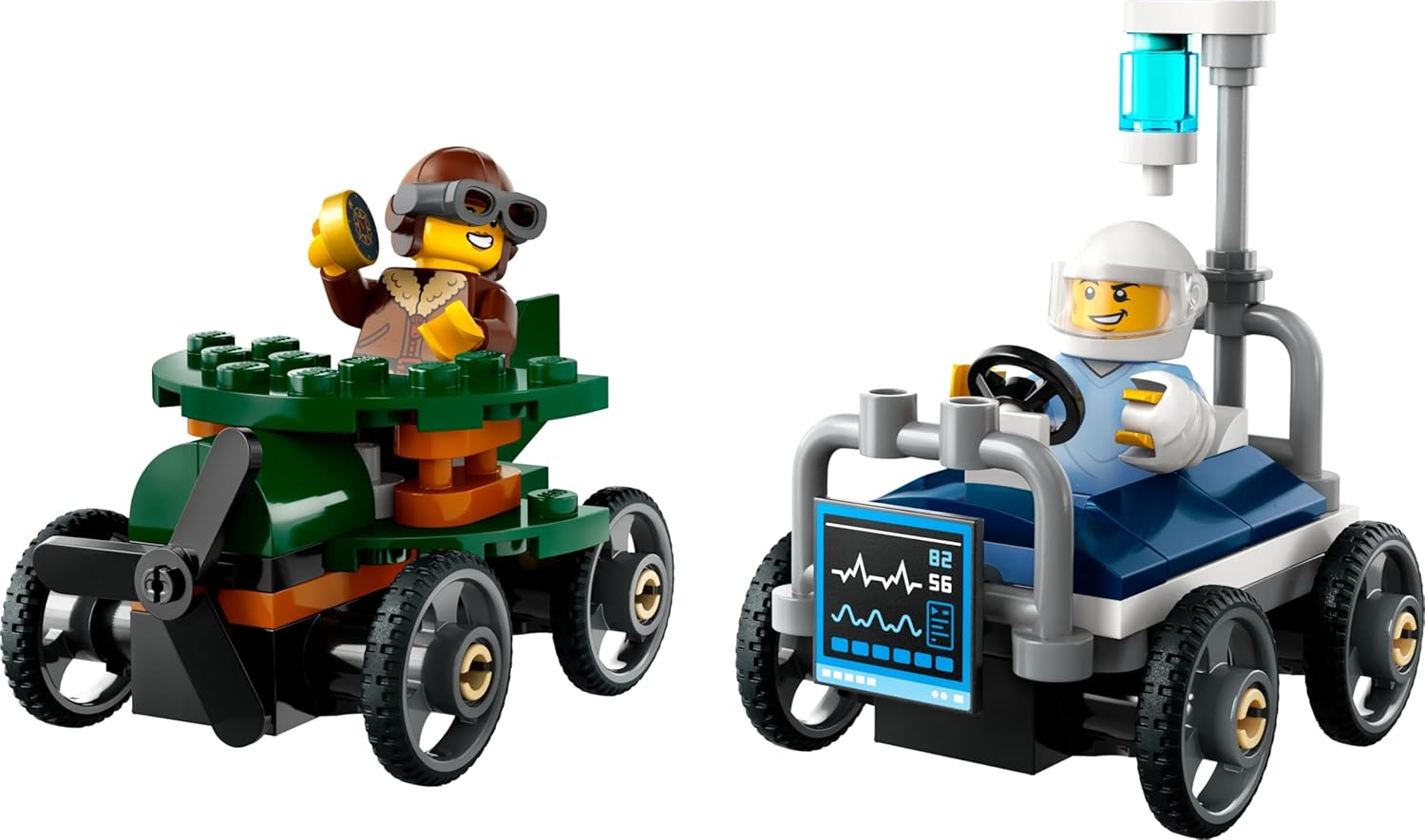 Lego 60459 City Airplane to Hospital Bed, Race Car Pack, Toy, Birthday, Present, Blocks, Educational Boys, Girls, Children, 5, 6, 7, 8 Years, Vehicle, Car, Mini Car, Toy