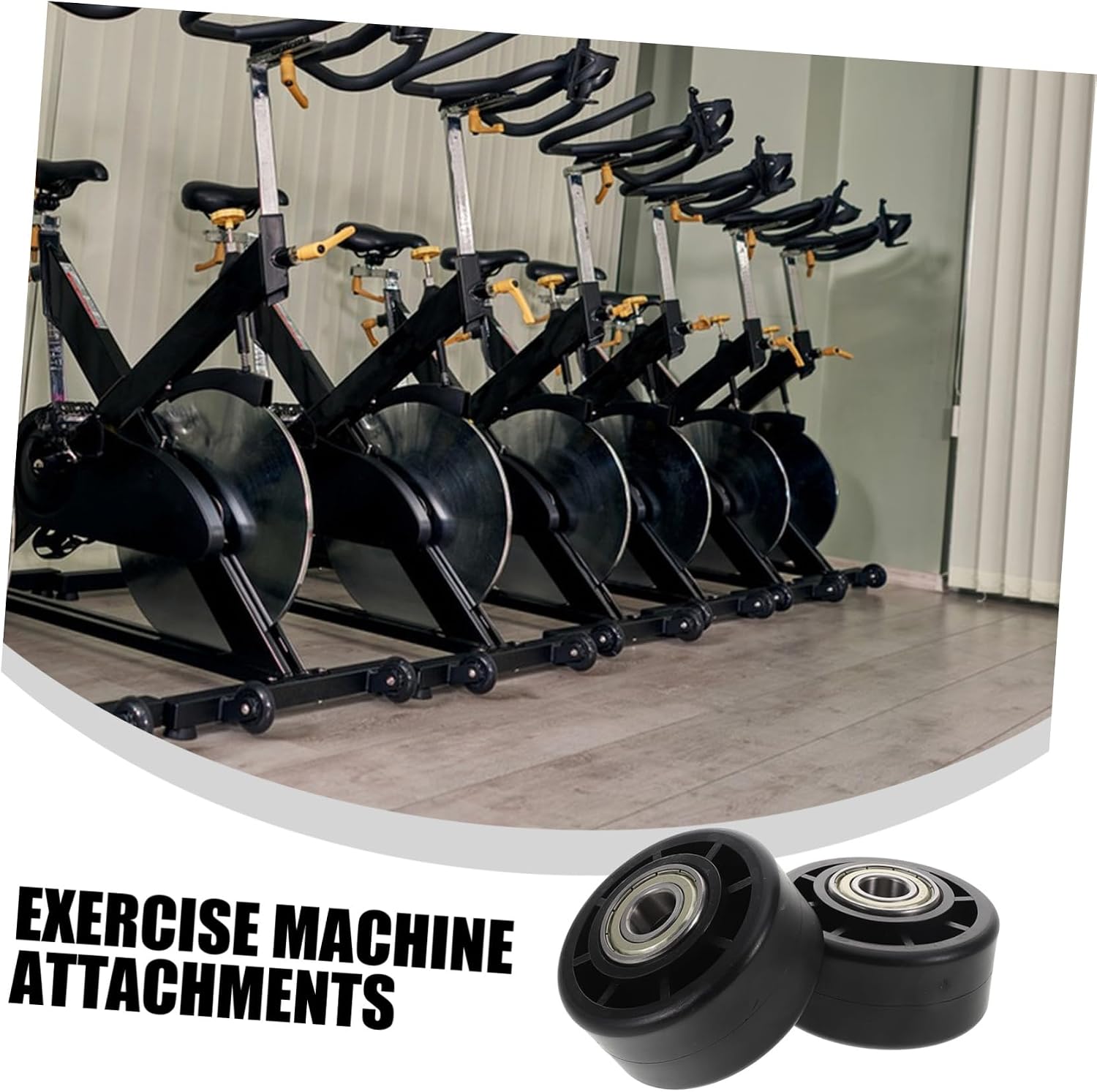 2Pcs Fitness Equipment Roller Wheel Durable Exercise Bike Wheel Replacement for Smooth Movement and Easy Installation for Gym and Home Workouts