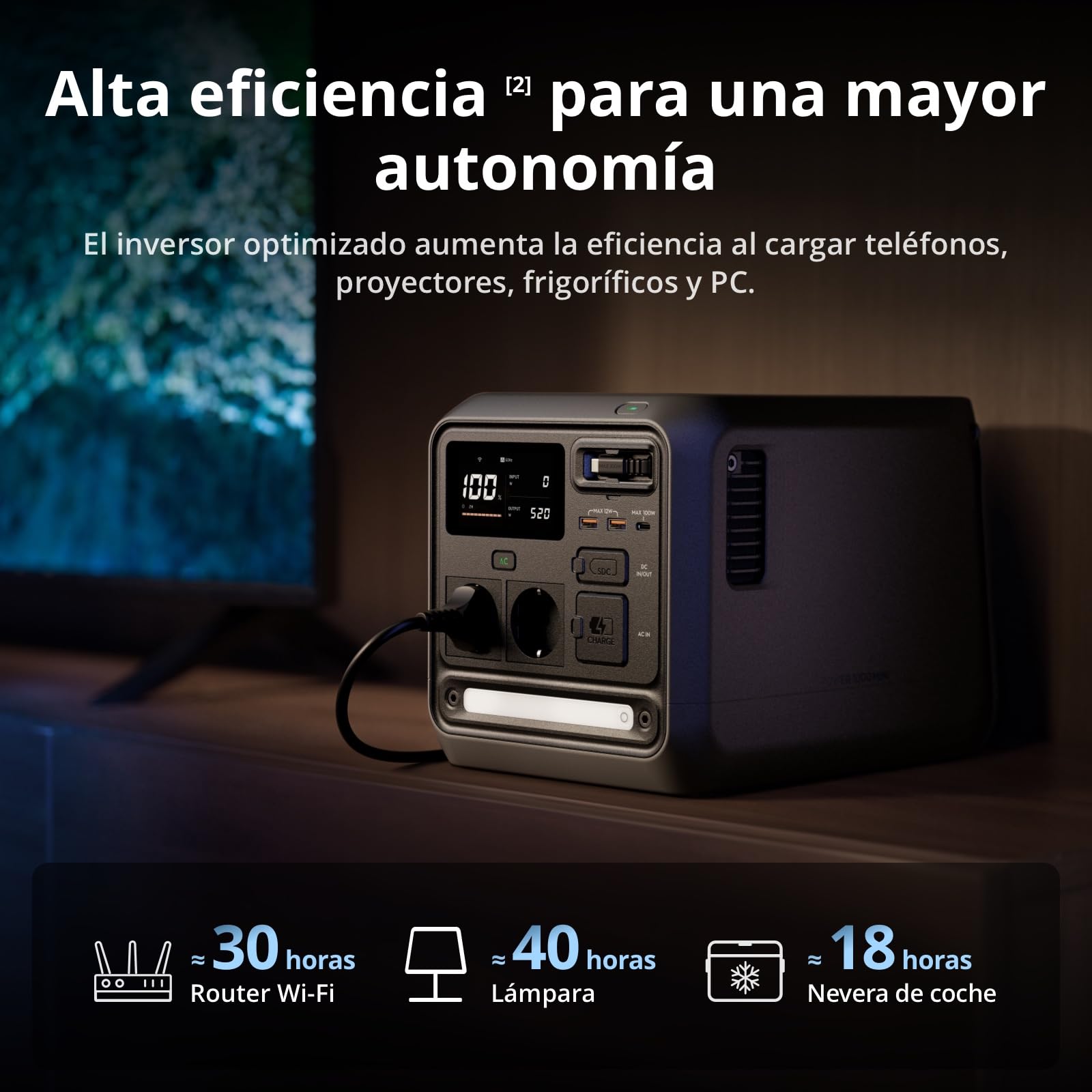 DJI Power 1000 Mini Estación de energía portátil, Batería LFP de 1008 Wh, Tamaño compacto, Salida máxima de 1000 W, Recarga del 0% al 80% en 58 minutos, Generador eléctrico para el hogar y camping