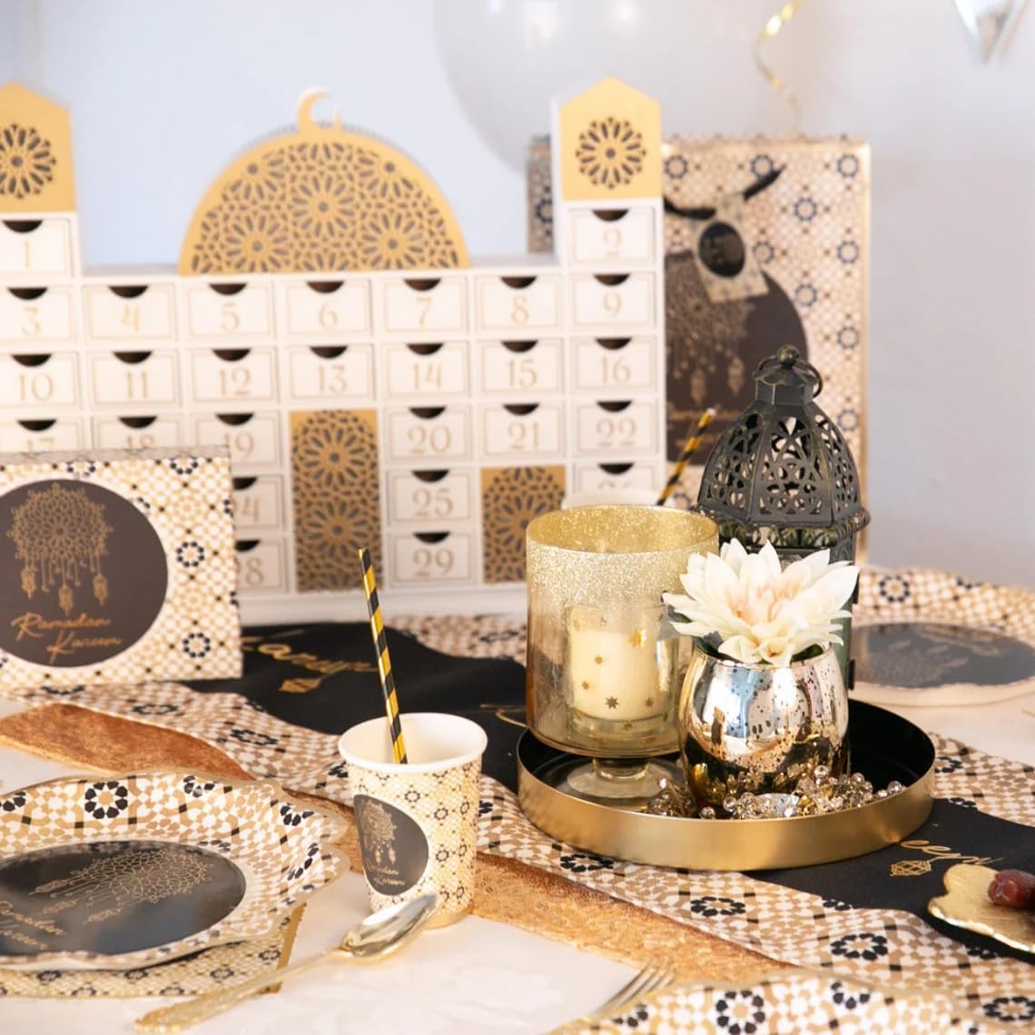 Ramadan Mosque Calendar and Cream Chocolates (Pack of 30)