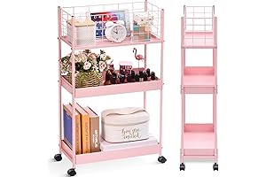 KINGRACK 3-Drawer Narrow Bathroom Plastic Storage Cabinet Organizer