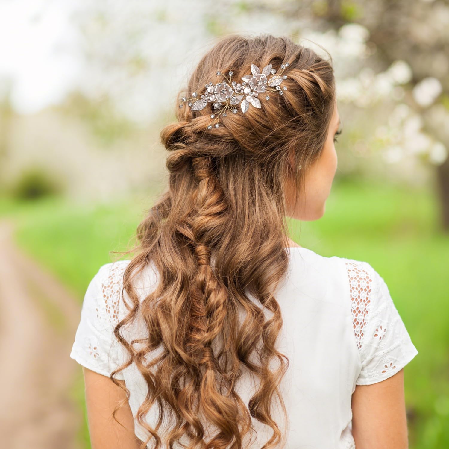 Gold Pearl Hair Comb for Brides - Decorative Hair Accessory for Wedding and Special Events(L3023), 1pc-L3023, Medium - Image 3