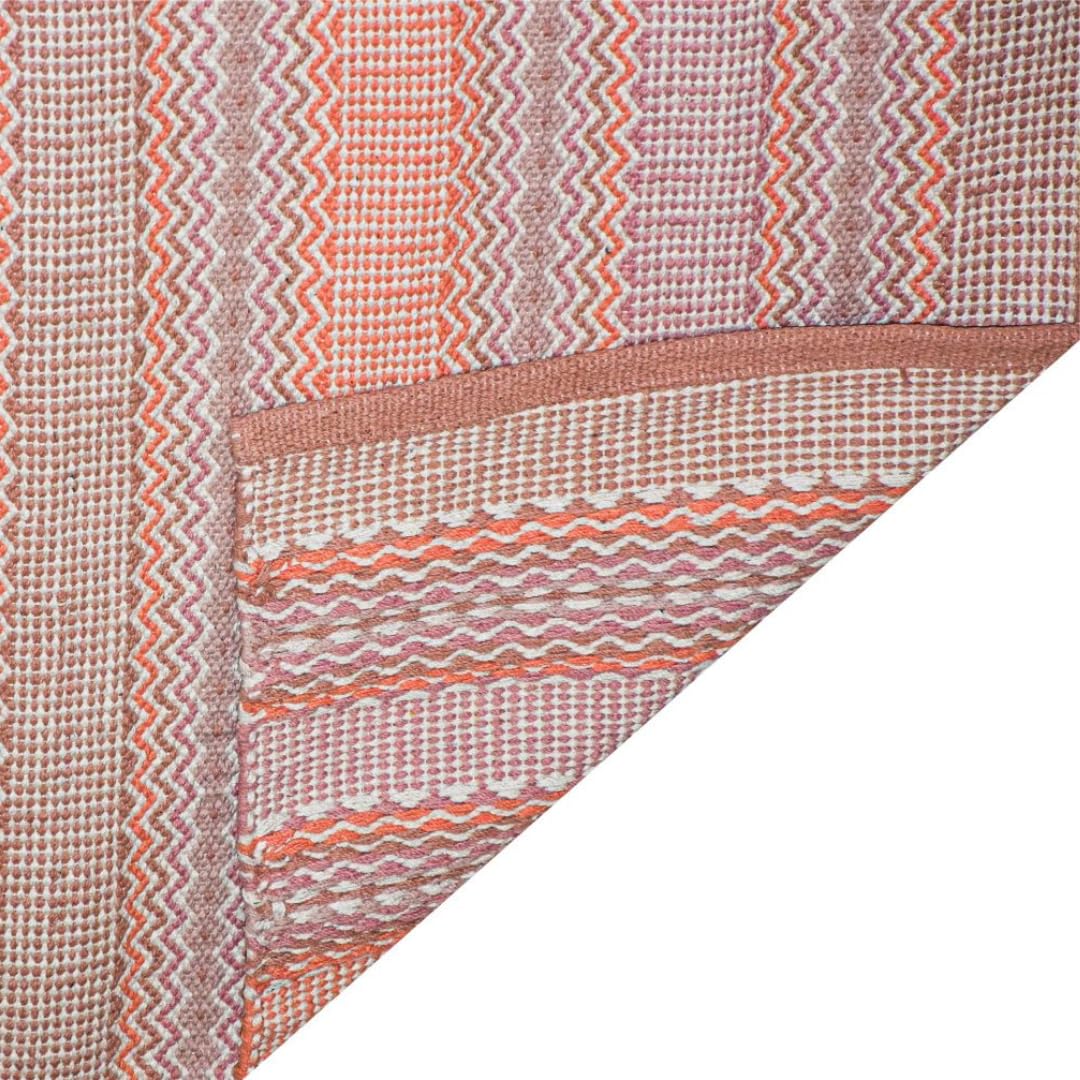 Jute & Co. Tappeto 100% Cotone Naturale, Colore Beige, con Fantasia Tessuta a mano, Lavabile in Lavatrice, 55X140cm
