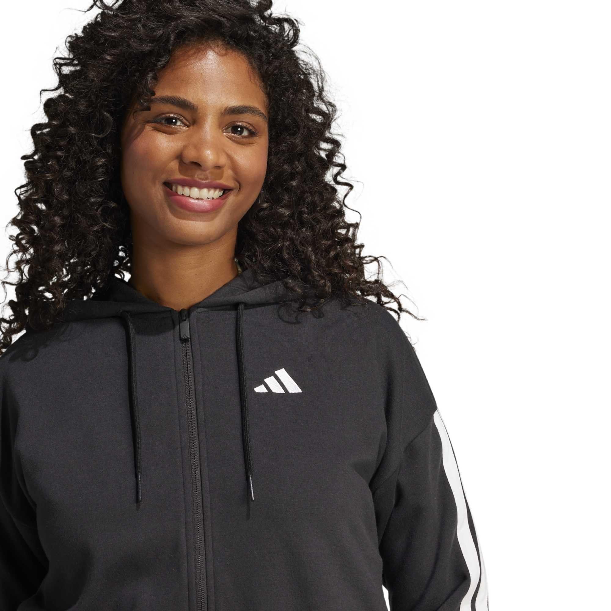 Adidas Damen Essentials 3-Stripes French Terry Full Zip Hoodie