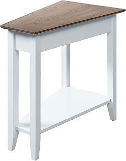 Convenience Concepts American Heritage Wedge End Table 24" - Classic Living Room Table with Storage Shelf,Side Table for Family Room, Bedside Table, Driftwood