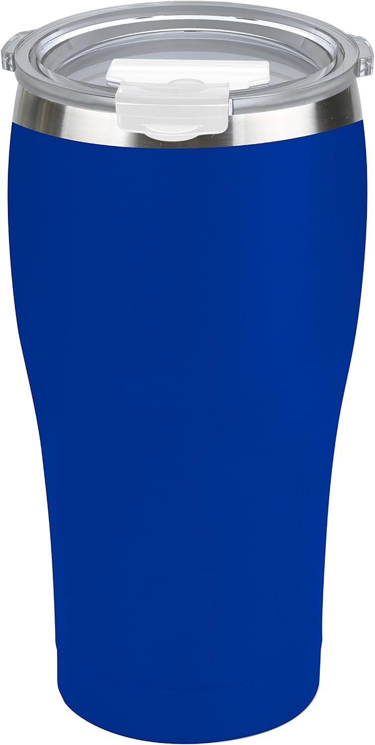 Tahoe Trails 20 oz Stainless Steel Tumbler with Lid, Double Wall Vacuum Insulated Travel Cup, Great for Cold or Hot Drinks, Royal Blue