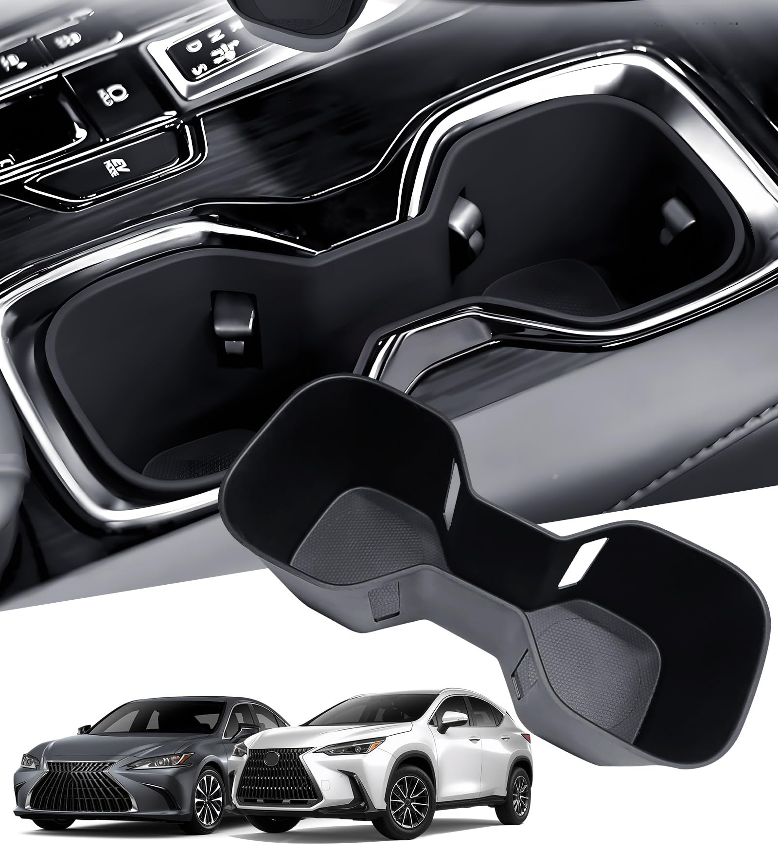 Cup Holder Inserts for Lexus ES 2025 2024 2023 &amp; Lexus NX 2026 2025 2024 2023 2022, Interior Accessories TPE Cup Holder for 2023-2025 ES250 ES300h ES350 &amp; 2022-2026 NX250 NX350 NX350h NX450h+