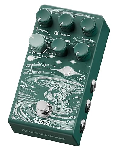 Klowra Sprout Modulation Guitar Pedal for Electric Guitar with CTRL Input, Digital Guitar Pedal with 9 Effects Rotary,Chorus,Flanger,Analog Dry Through,True Bypass, Tap Tempo,Presets