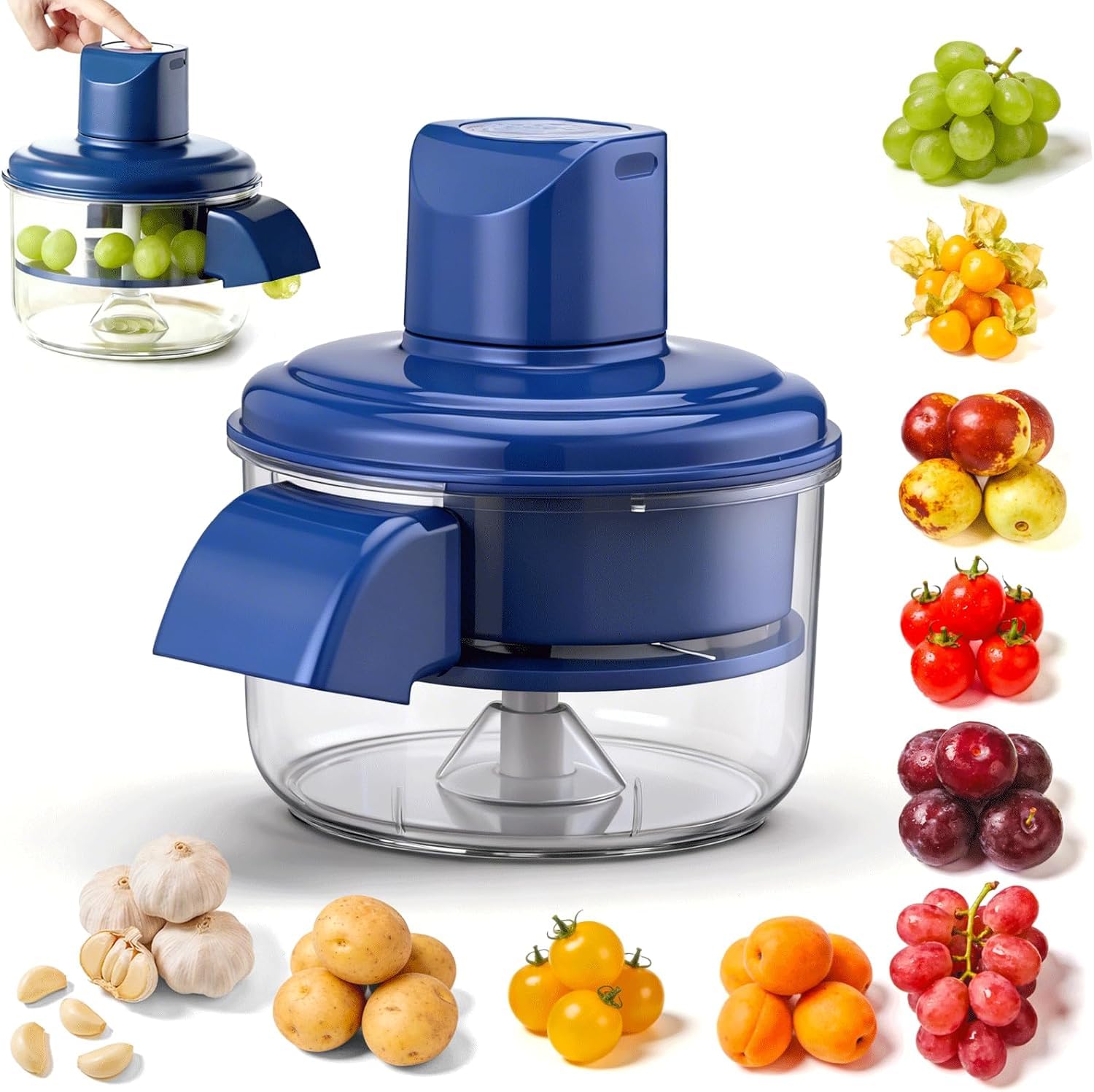 Potato Peeler Electric, Easy Peelers for Kitchen, Automatic Garlic Peeler Machine Featuring 50W High Power Motor & 1300mAh Battery with Stainless Steel Blades for Home and Commercial Use
