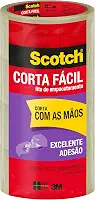 Scotch, 3M, Fita de Empacotamento Corta Fácil, 4 Rolos, 45mm x 40M