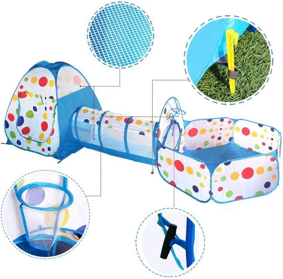 Weekly Top Sale INKERSCOOP Kids Play Tent with Tunnel Pop Up Tunnel Tent Set Kid’s Tent Children's Playhouse Game House Ball Pit Tent Toys with Basketball Hoop,3 in 1 Blue Tent Prefect Gift for Toddlers 🛒 Crazy Deals INKERSCOOP Kids Play Tent with Tunnel Pop Up Tunnel Tent Set Kid’s Tent Children's Playhouse Game House Ball Pit Tent Toys with Basketball Hoop,3 in 1 Blue Tent Prefect Gift for Toddlers