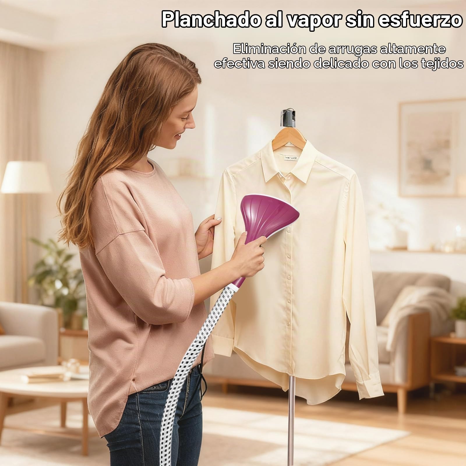 Cozary Plancha Vertical Vapor, 1950 W Ferro a Vapor Vertical con Depósito de 1.35L, 11 Funciones, Vaporizador de Ropa Steamer para Cuidado de Tejidos