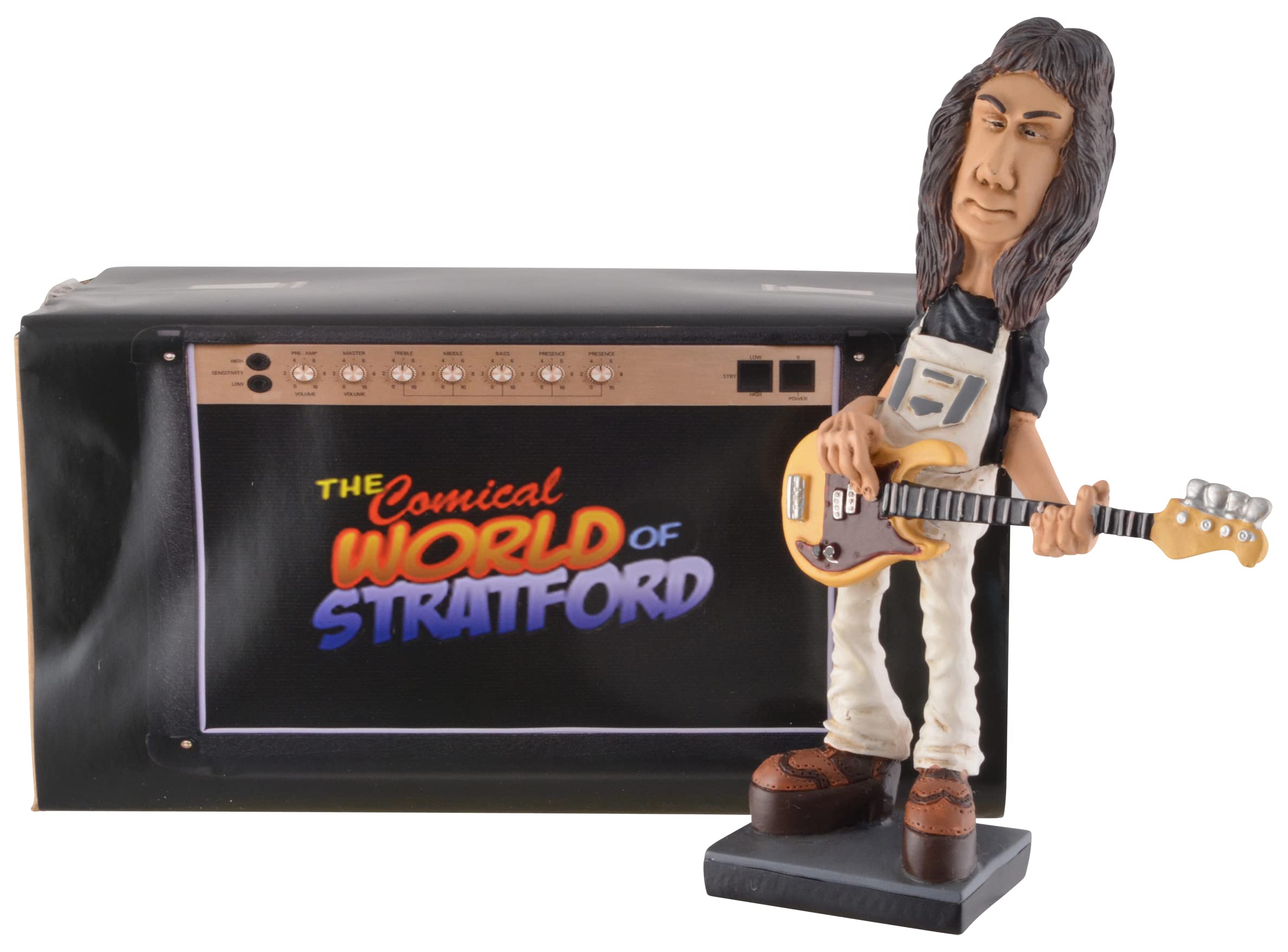 Funny Life - Rockstar John The Bohemian Figurine, We Will Rock You Hand Painted Cast Stone Warren Stratford