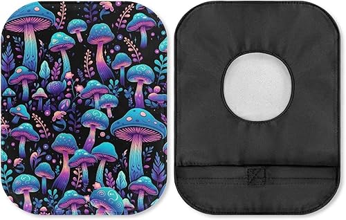 Rnyleeg Ostomy Bag Covers for Women Blue Mushroom One Piece Washable Colostomy Bags for Ileostomy Stoma Care Ostomy Supplies for Daily Life