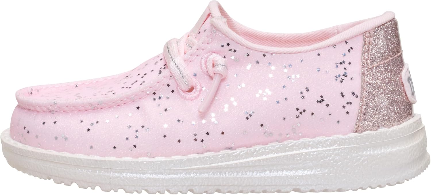 HEYDUDE Girl’s Toddler Wendy Sparkle Surprise | Slip On Shoe with Elastic Laces