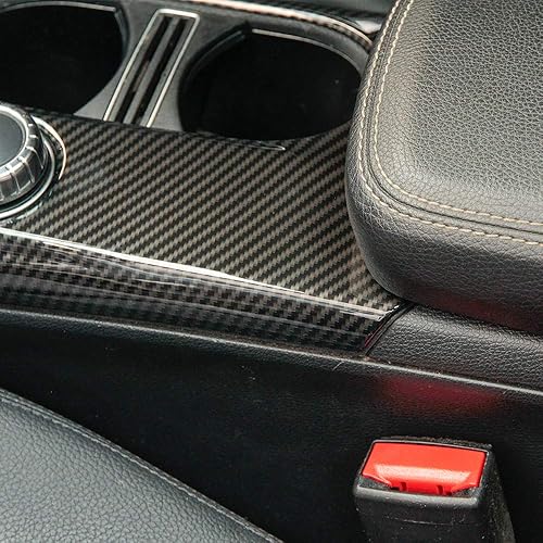 Miniatura 11 de YIWANG ABS portavasos cubierta Trim decoración para Mercedes Benz A/GLA/CLA Clase C117 W117 2012-2017 AMG Accesorios de coche (plata) plateado,Fibra