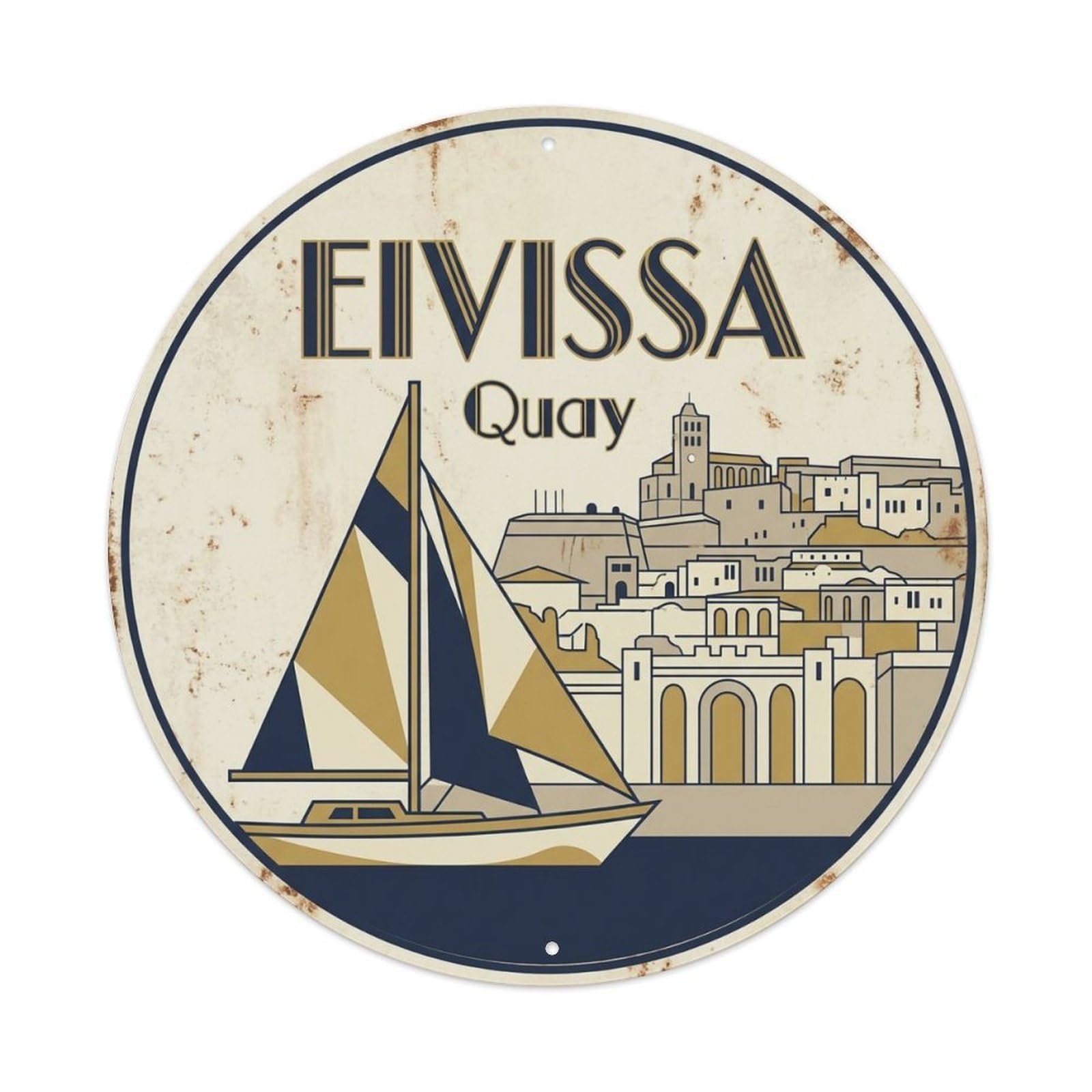 Vintage Travel Ibiza Spain Aspiration Metal Tin Sign