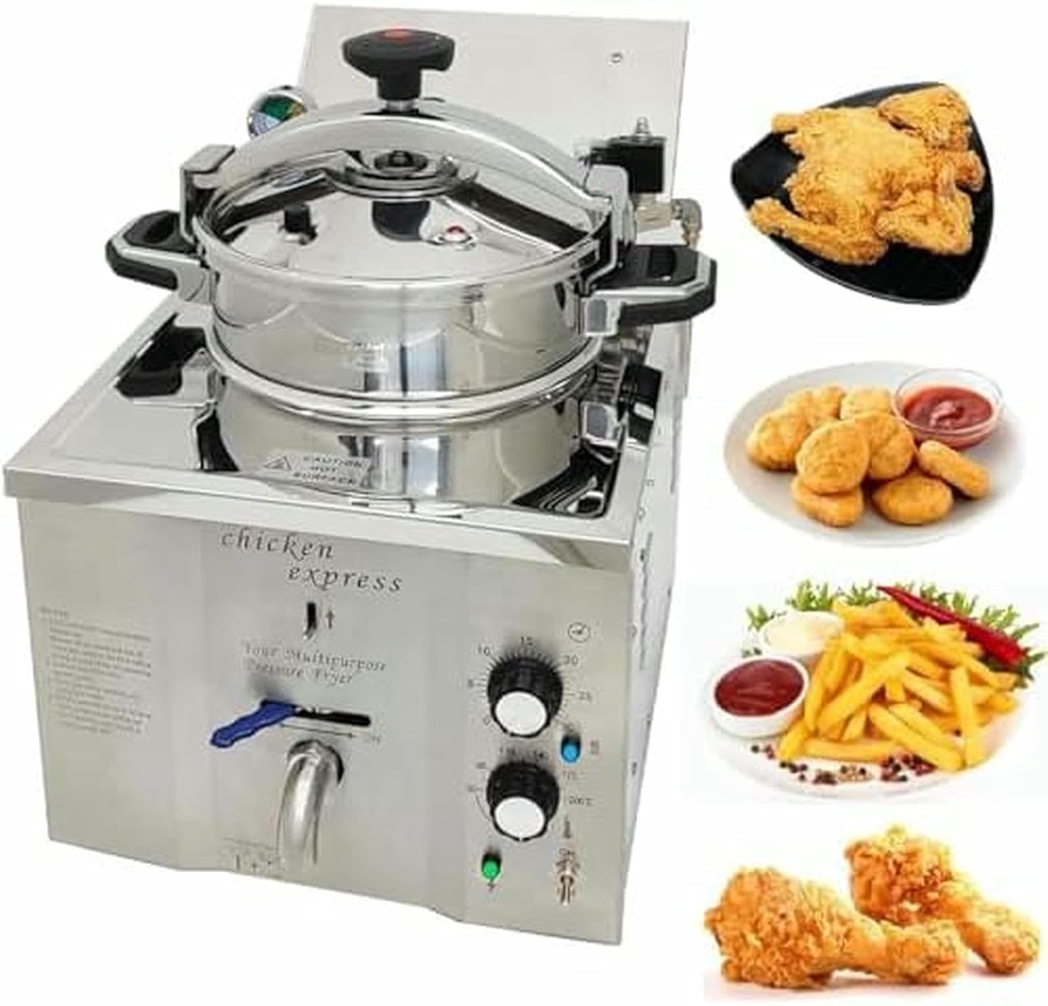 Commercial Electric Countertop Pressure Air Fryer with Large Oil Tank for Restaurants and Snack Shops