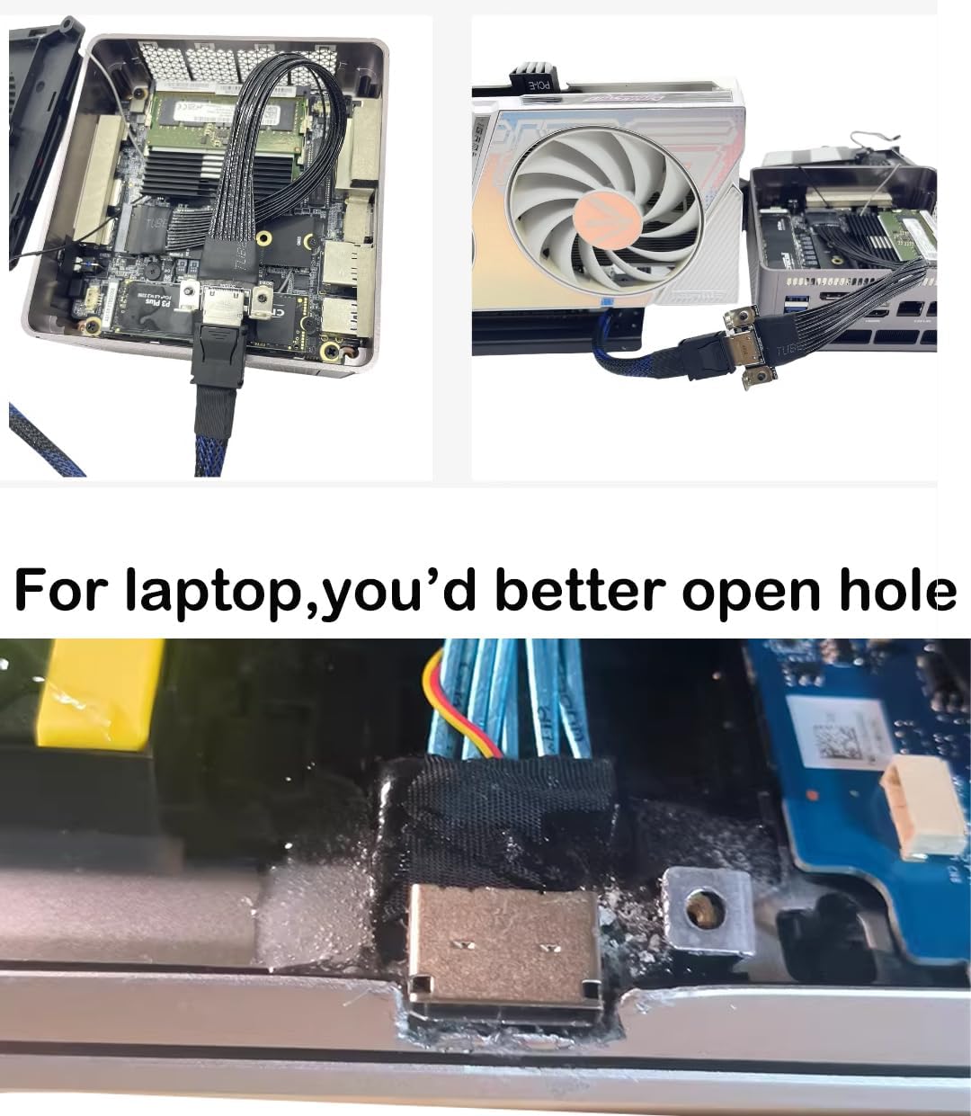 Sintech M.2 M-Key 2230/42/80 to Oculink SFF-8612 SFF-8611 Adapter Card with High Speed Extension Cable 25cms