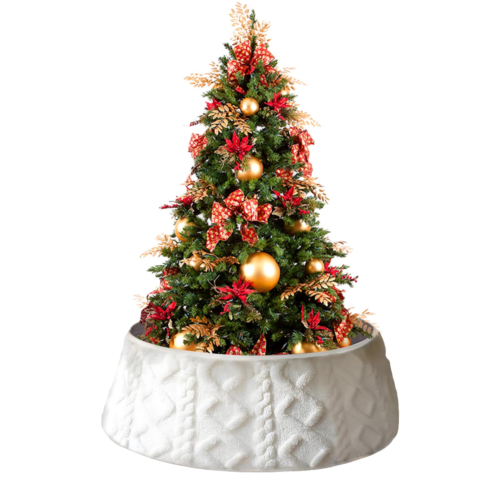 Décoration festive tricotée pour anneau d'arbre de Noël - Magie des fêtes dans votre chambre
