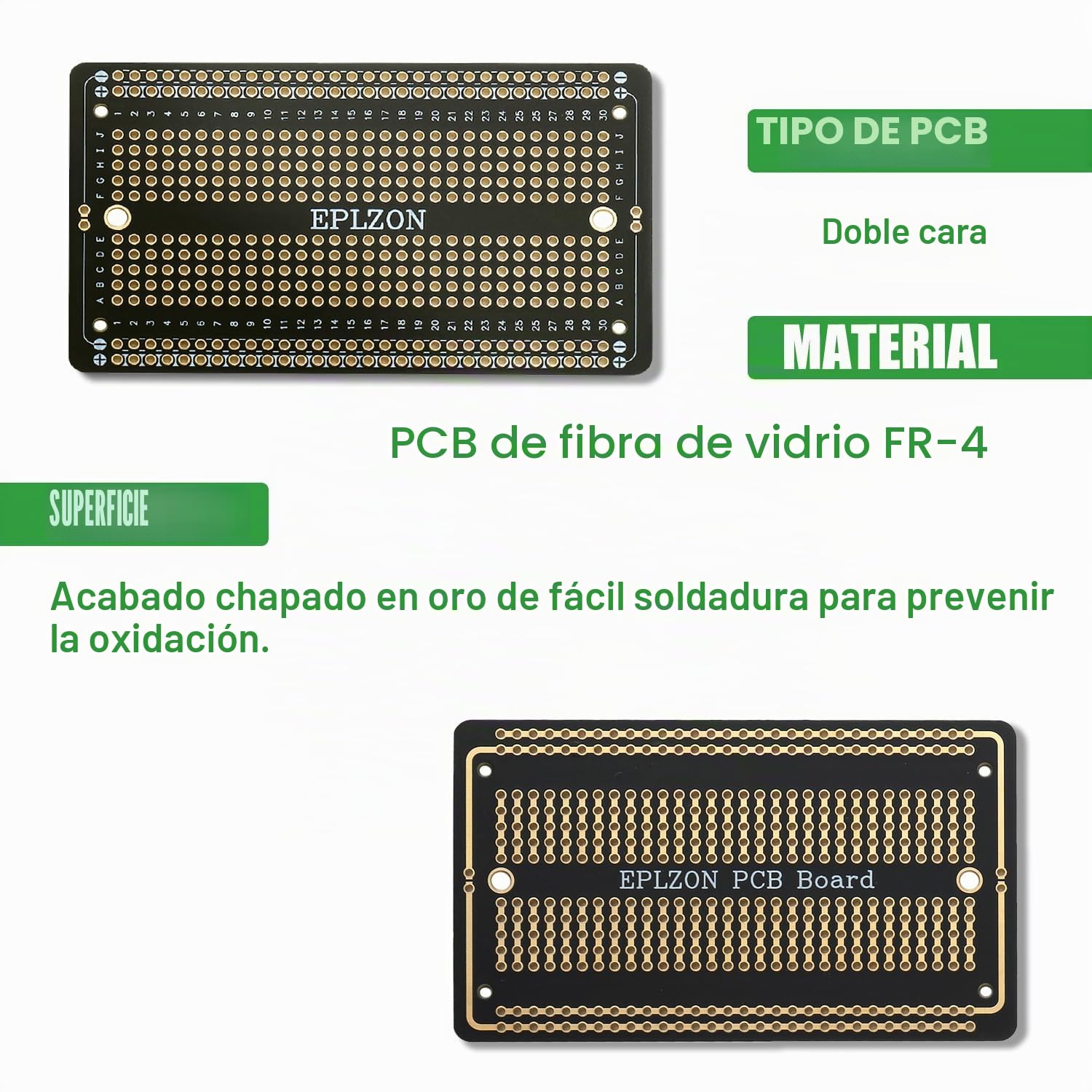 10 piezas Breadboard soldable Protoboard Kit circuito impreso de doble cara Prototipo Board PCB para proyectos electrónicos de bricolaje compatibles con arduin(Negro)