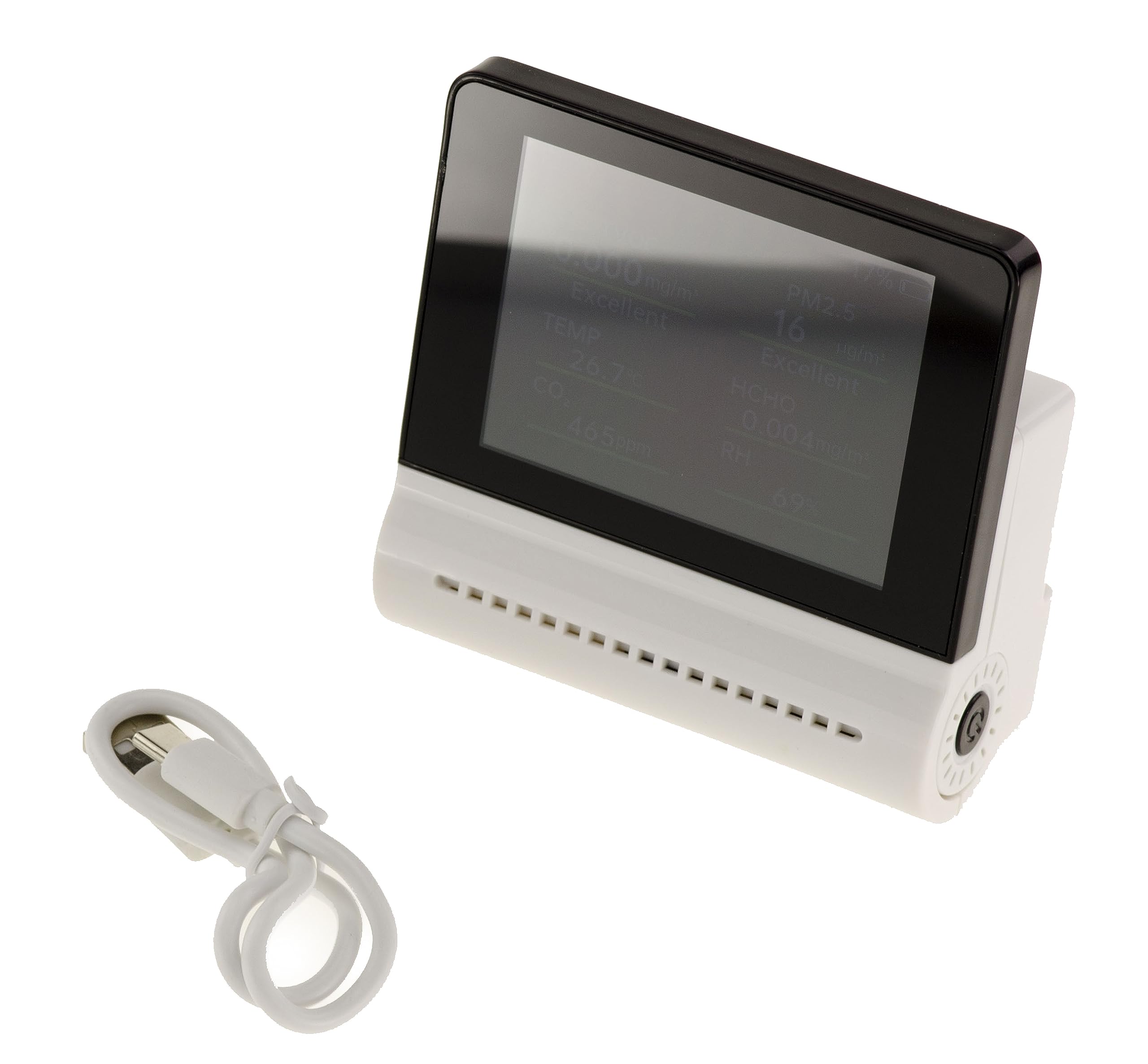 KALEA-INFORMATIQUE Comprobador de la Calidad del Aire: compuestos orgánicos TVOC, micropartículas PM2,5, CO2, formaldehído HCHO, Humedad, Temperatura