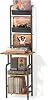 Bikoney Vinyl Record Storage with Player Stand, Tall Turntable Stand and Display Shelf for Up to 200 Albums, Vinyl Record Holder Cabinet with Wall Mount, Record Player Table for Living Room or Bedroom