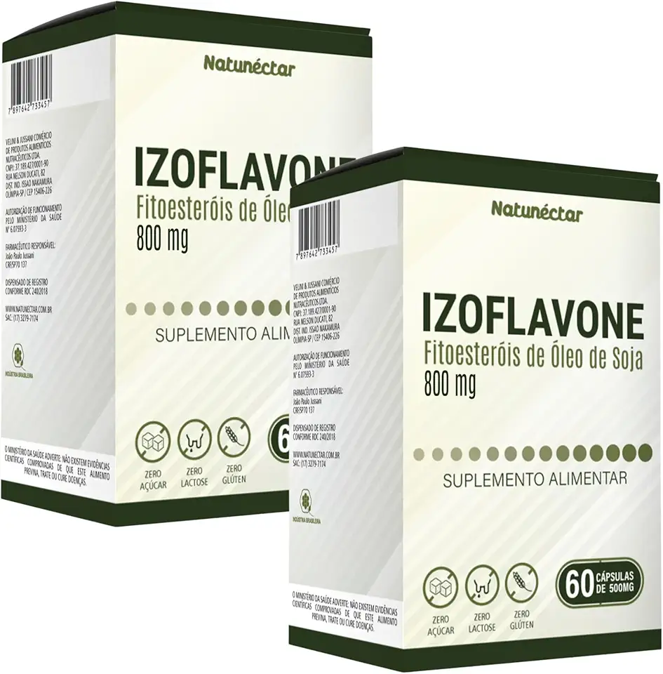 Combo 2x Izoflavone 60 Cápsulas Fitoesteróis de Óleo de Soja