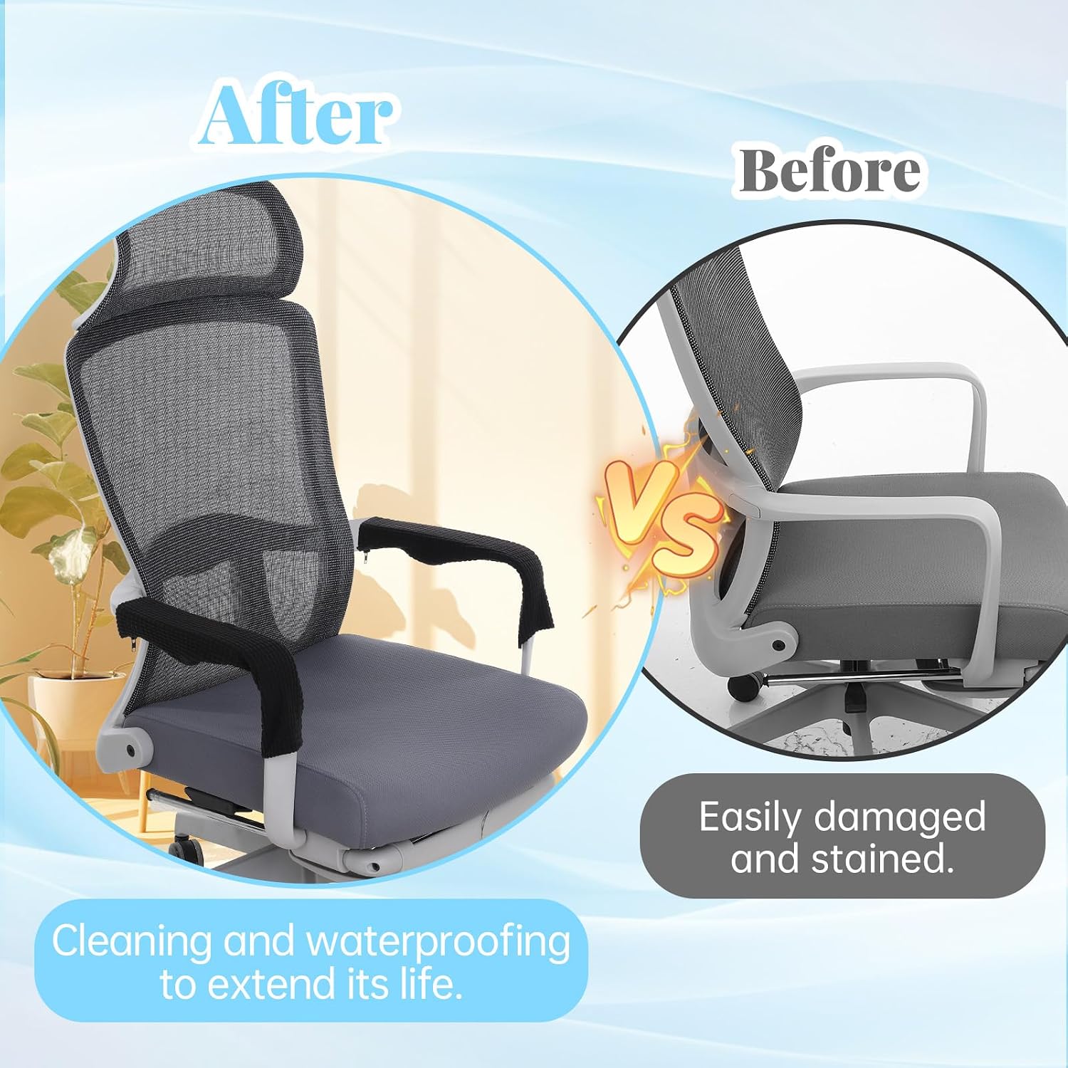 4 Pcs Desk Chair Arm Covers, Office Chair Arm Covers, Office Removable Armrest Cover, Zipper Chairs Slipcover, Stretchable, Washable Elastic Chairs Hand Rest Protector