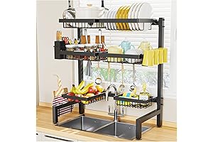 SNSLXH 3 Tier Dish Rack: Spacious and Adjustable Kitchen Essential